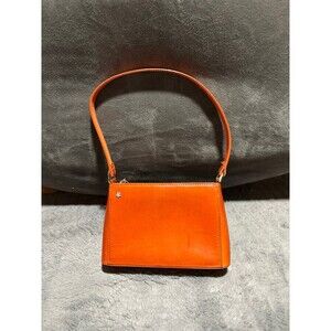 Orange leather handbag